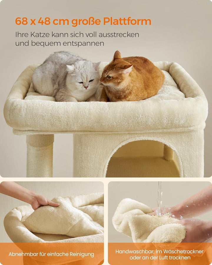 Feandrea Kratzbaum, 101 cm Katzenbaum, XL, Katzenhaus für extra grosse Katzen bis zu 20 kg, grosse P