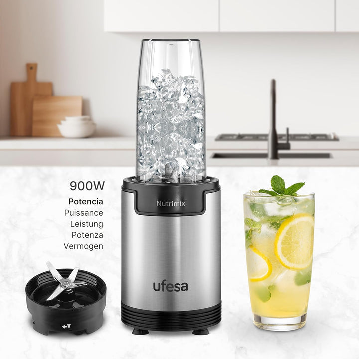 Ufesa Nutrimix Einzel-Standmixer, Multifunktionaler Nährstoff- und Vitaminextraktor, 900W Leistung,