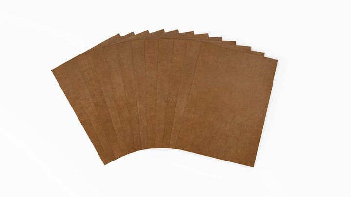 veganes Leder - waschbares Papier - 12 Bögen 21x30cm bei 0,55mm Dicke - Waschpapier - Lederpapier -