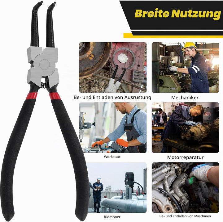 Sprengringzangen Set, 4 Stück 180mm Sicherungsringzange Interne und Externe, Kieferautomotive Werkze