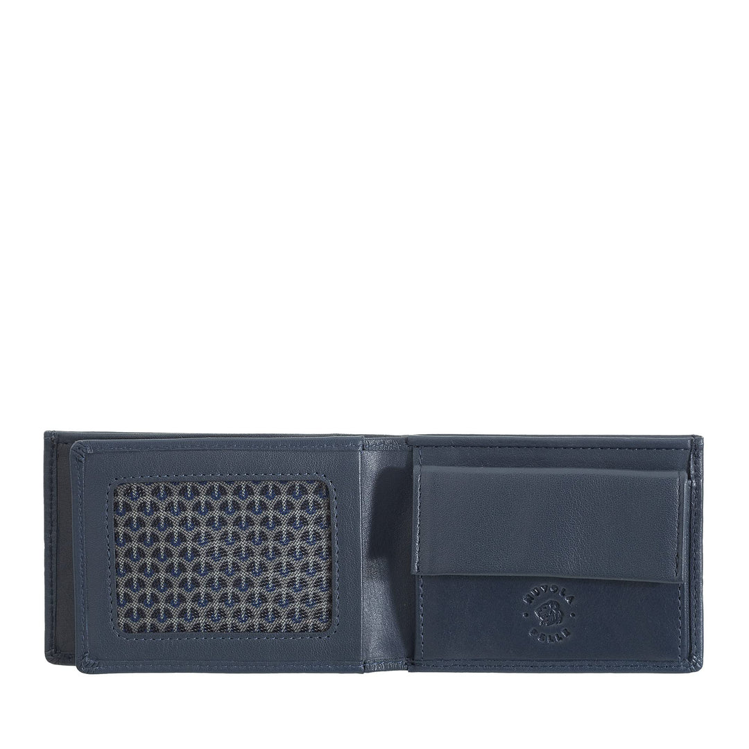 Nuvola Pelle Mini Brieftasche Herren klein aus Nappaleder für die Jacke Taschenformat mit Münzfach B