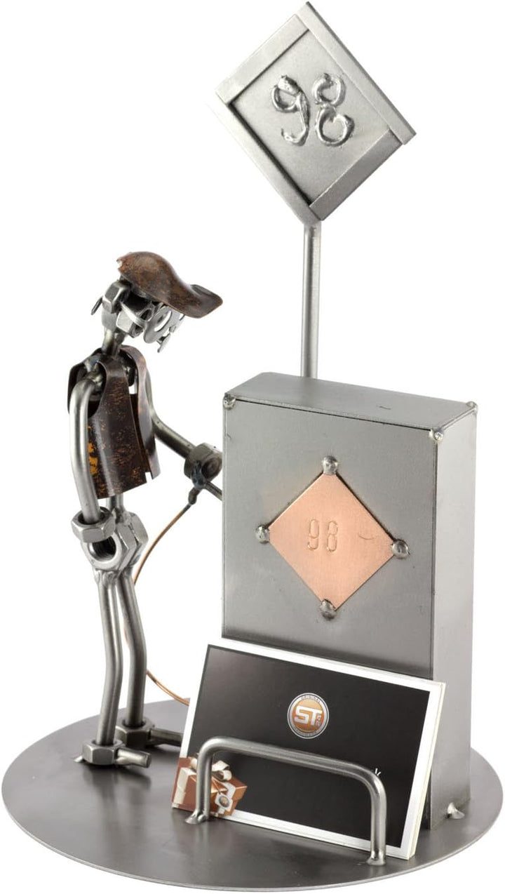 Steelman24 I Schraubenmännchen Tankstelle I Made in Germany I Handarbeit I Geschenkidee I Stahlfigur