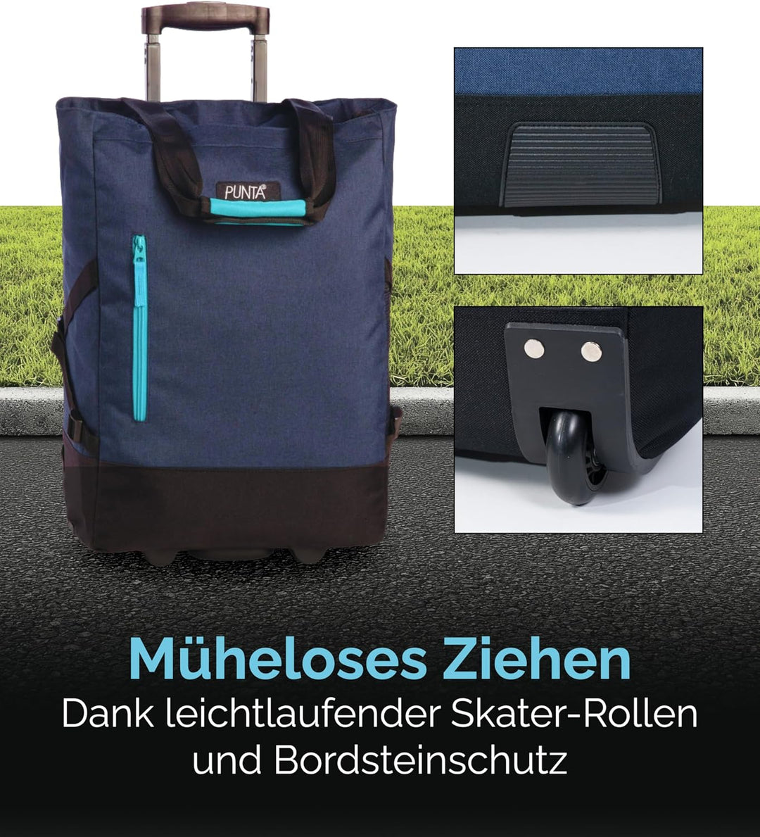 Punta Shopping Roller, dunkelblau, 36x50x20cm 36x50x20cm Dunkelblau