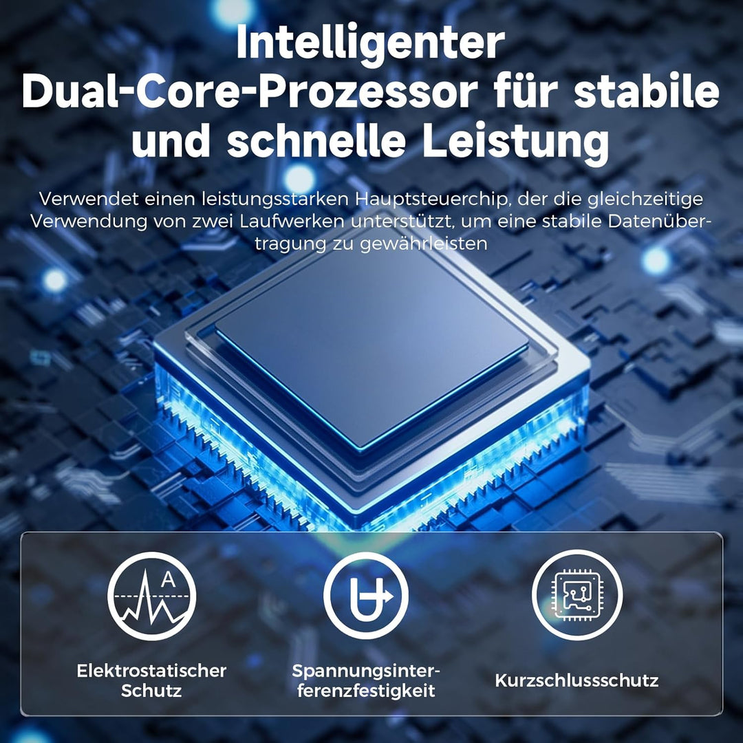 RSHTECH Dual Bay M.2 Nvme Clone Docking Station - M.2 SSD External Dock - Dockingstation Unterstützt