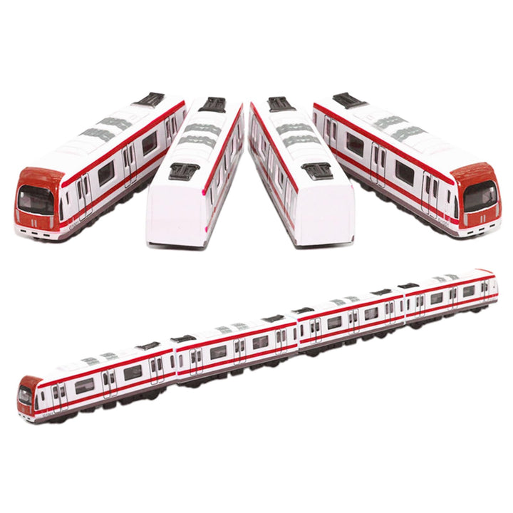 Zug Spielzeug, 4PCS Multi-Auto-Eisenbahnsatz,Legierung City Rail U-Bahn-Zugmodell,1/64 Skala Legieru