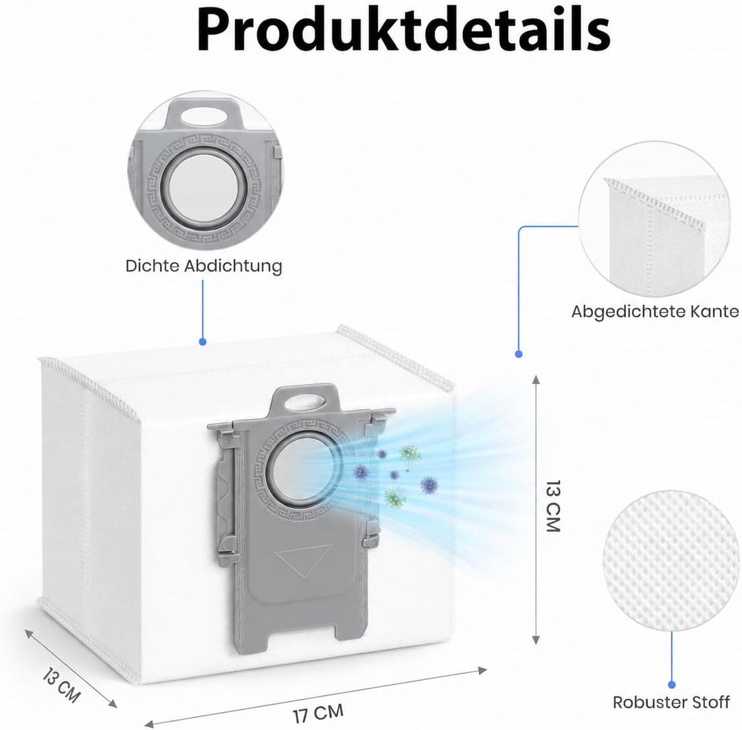 20 Stück Staubbeutel für Roborock Q7 L5+/Q10 S5+/S7 Max Ultra/Q5 Pro+/Q8 Max+/S8+/S8 Pro Ultra/S7 Ma