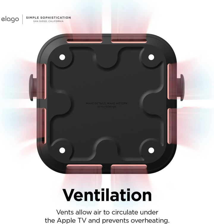 elago Mehrfachmontage Kompatibel mit Apple TV 4K 3rd Generation (2022) - 3 Montageoptionen: Magnet,