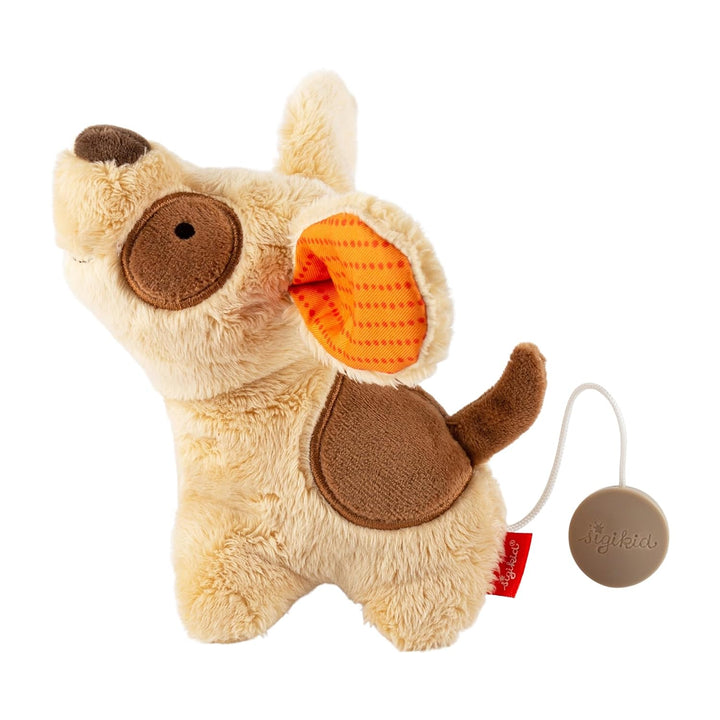 Mini Spieluhr Hund Einschlafhilfe Baby Spielzeug Melodie Kuscheltier braun/beige, braun/beige
