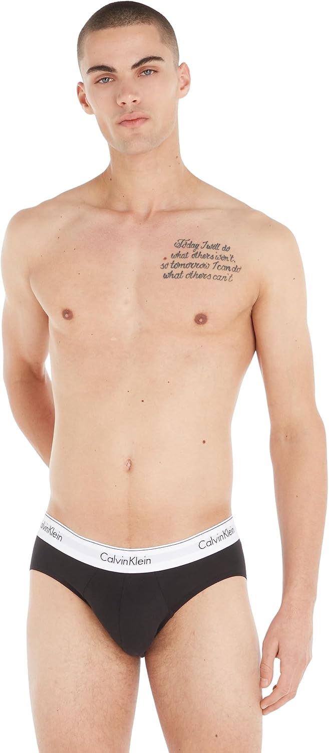 Calvin Klein Herren 3er Pack Unterhosen Hip Briefs Baumwolle mit Stretch XL Schwarz (Black/ Black/ B