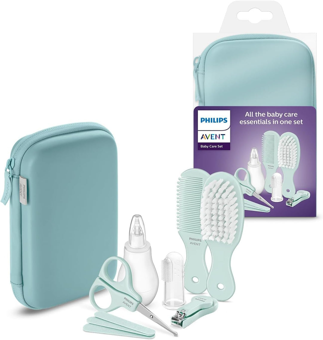 Philips Avent Babyflaschen mit AirFree Ventil & Avent Babypflege-Set – Starter-Set mit 9 Zubehörteil