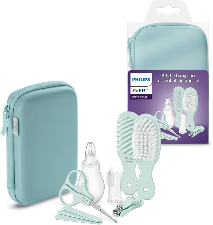 Philips Avent Babyflaschen mit AirFree Ventil & Avent Babypflege-Set – Starter-Set mit 9 Zubehörteil