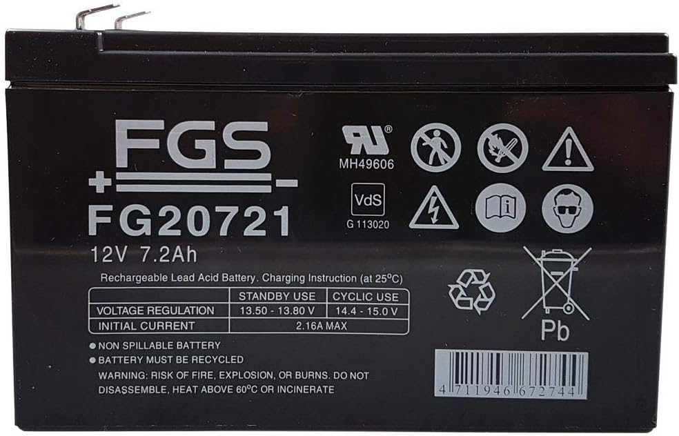 FGS Bleigelakku FG20721 12,0 Volt 7,2 Ah mit 4,8mm Steckanschlüssen