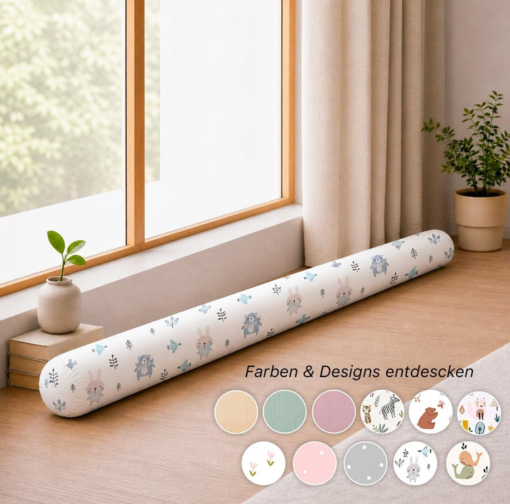 Seitenschläferkissen aus 100% Baumwolle – Bettschlange Body Pillow, Lange Kopfkissen Bettrolle, Nack