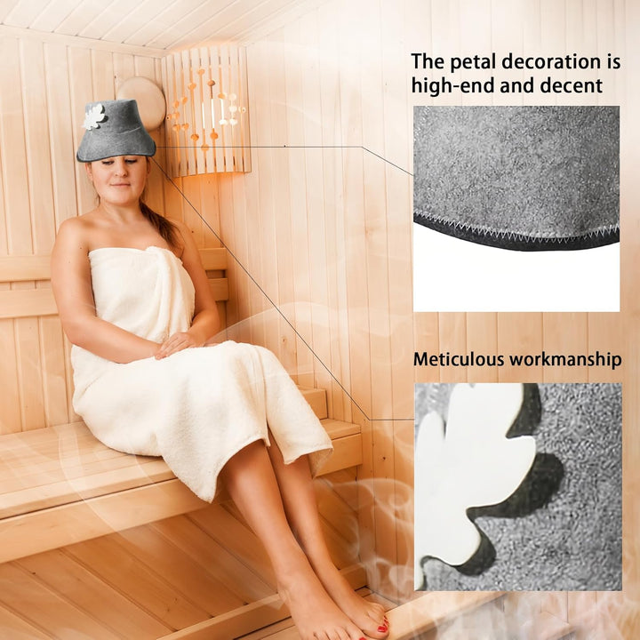 KHDULQ Saunahut,2 Filzhut für Damen und Herren Inkl Saunamütze aus Sauna Mütze Filzkappe Mütze Filzh