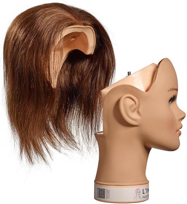 L'IMAGE Friseur-Trainingskopf Set 1 Eco Line - Base Rebecca + Top 1 (Farbtiefe 6, dunkelblond, Echth