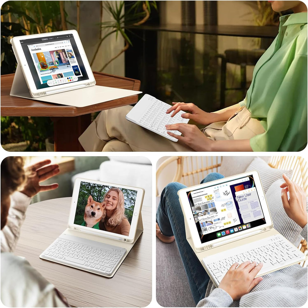 Tastatur Hülle für iPad 9. Generation / 8. Generation / 7.Generation 10,2 Zoll, Magnetisch Abnehmbar