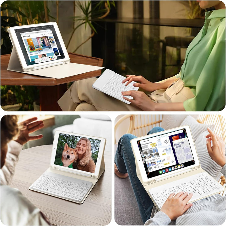 Tastatur Hülle für iPad 9. Generation / 8. Generation / 7.Generation 10,2 Zoll, Magnetisch Abnehmbar