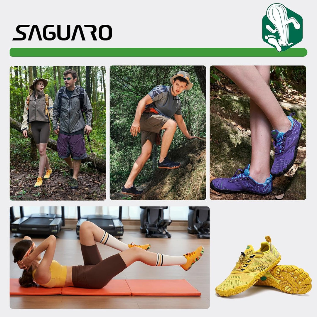 SAGUARO Unisex Barfussschuhe Damen Minimalistische Fitnessschuhe Herren Outdoor Wanderschuhe Trailla