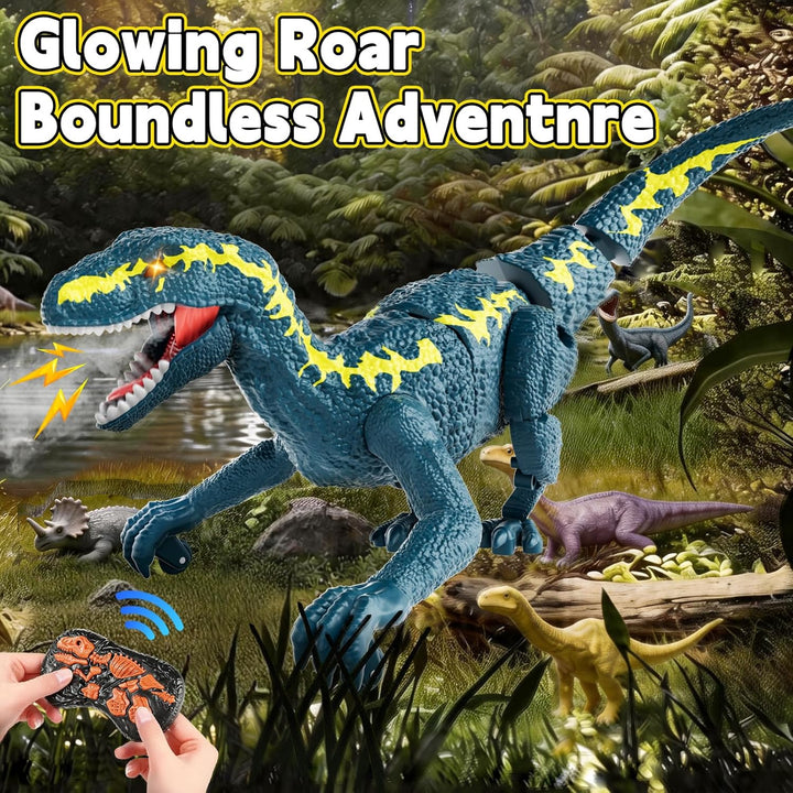Fernsteuerungs-Dinosaurier für Kinder ab 3, 2,4 GHz RC-Dino mit 3D-Augen & 3 Geräuschen, interaktive