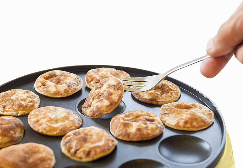 Bestron Poffertjes Maker, inkl. Teigportionierer für 700ml mit Skala, Ideal zum Befüllen des Poffert