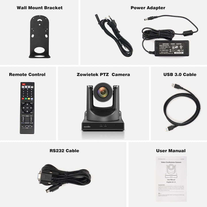 zowietek New Gen PTZ AI Kamera PoE | KI-Tracking-| 20-facher optischer Zoom | gleichzeitigen SDI-, H
