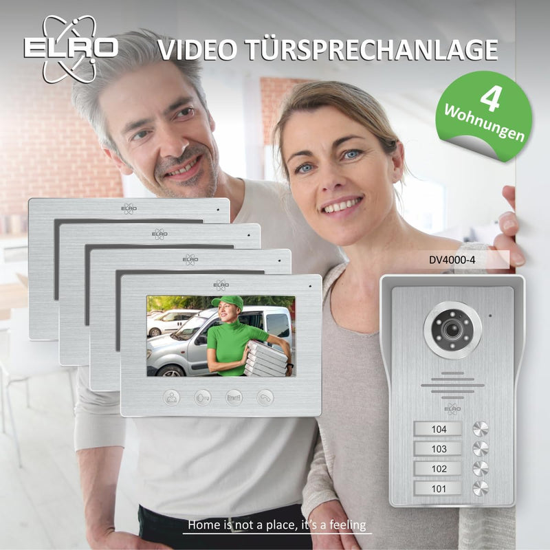 ELRO DV4000-4 DV4000, Grau, 4 Appartment Ohne App 4 Appartment, Ohne App 4 Appartment