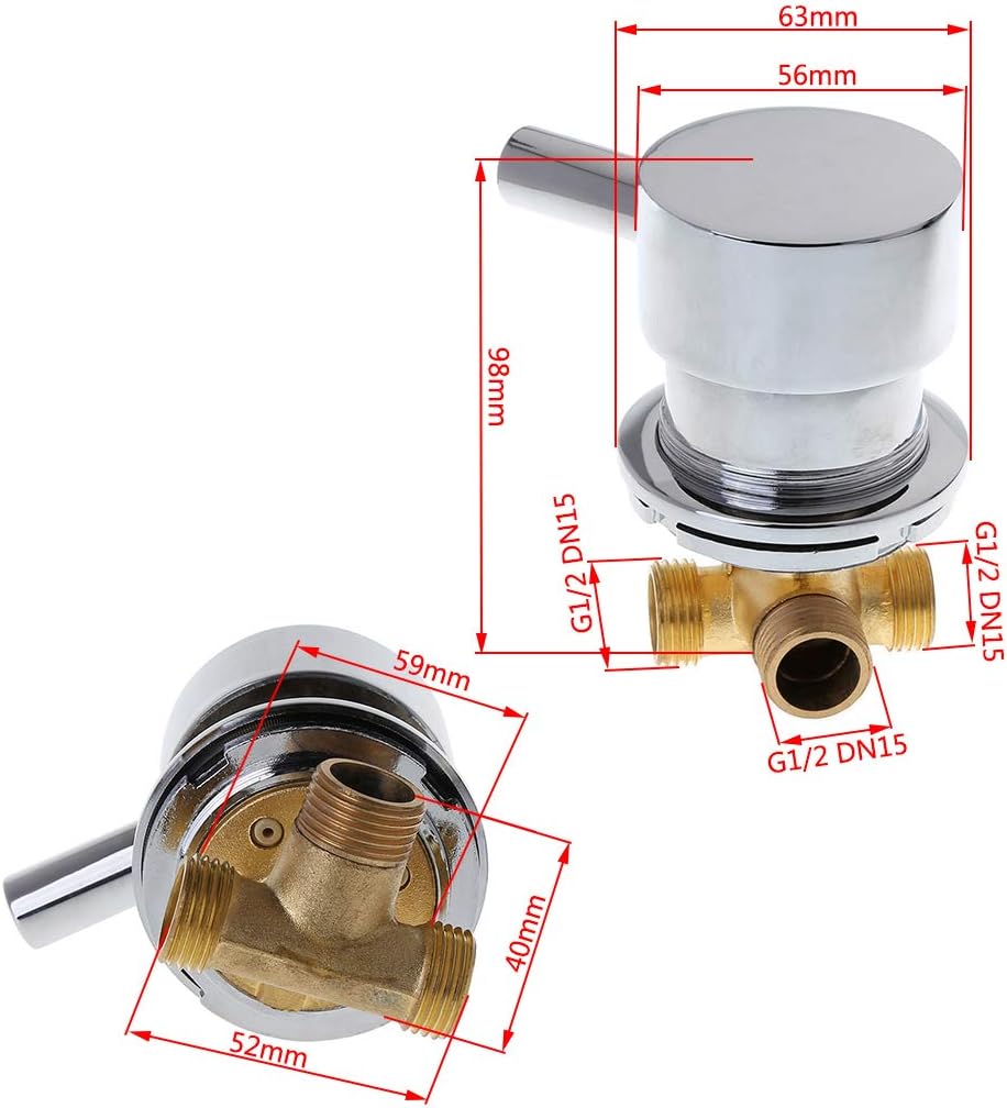 CADANIA G1 / 2in & Kaltwassermischventil Thermostatmischer Zwei Wasserhahn für Duschen