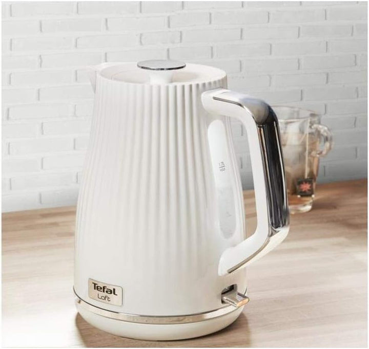 Tefal Wasserkocher Kunststoff 1,7 l 2400 W Elektrisch Teekocher Wasserkessel Loft Weiss | Herausnehm