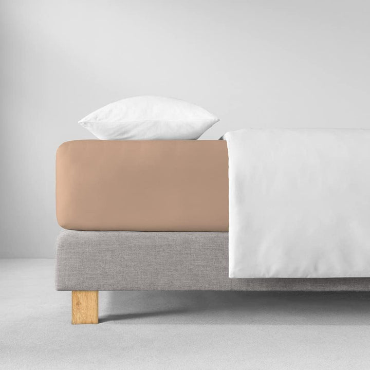 ESTELLA Spannbetttuch Feinjersey | Karamel | 100x200 cm | passend für Matratzen 90-100 cm (Breite) x