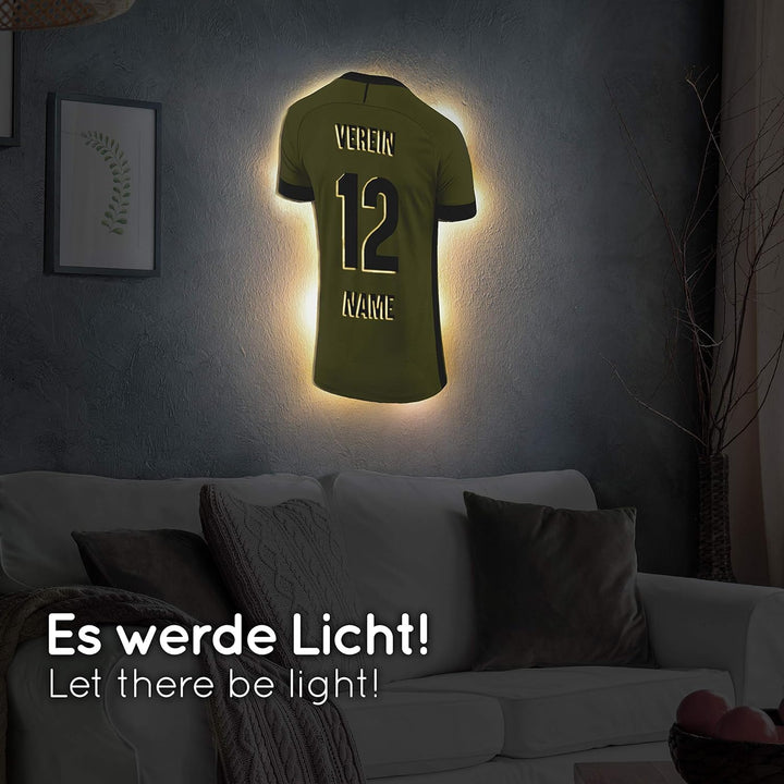 Elbeffekt Trikotlampe für Dortmund Fans aus Holz - personalisierbares Geschenk - schenke dein indivi