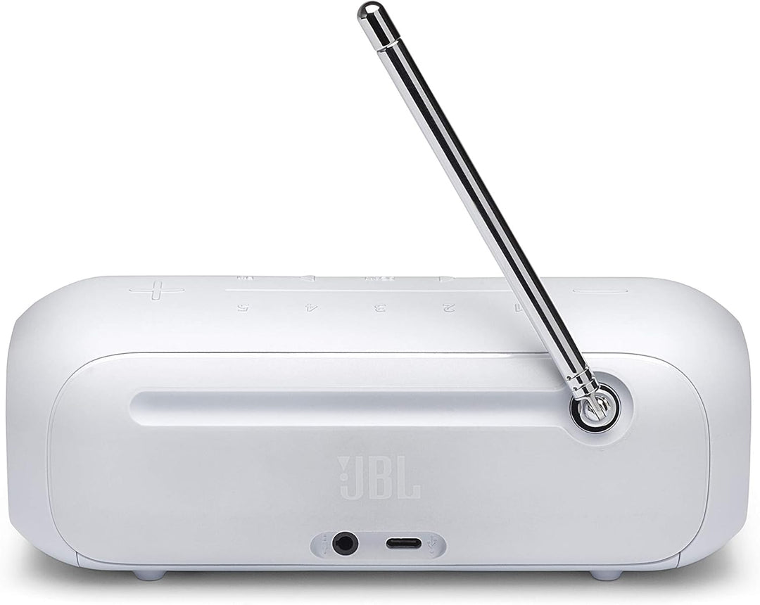 JBL Tuner 2 Radiorekorder in Weiss – Tragbarer Bluetooth Lautsprecher mit MP3, DAB+ und UKW Radio –