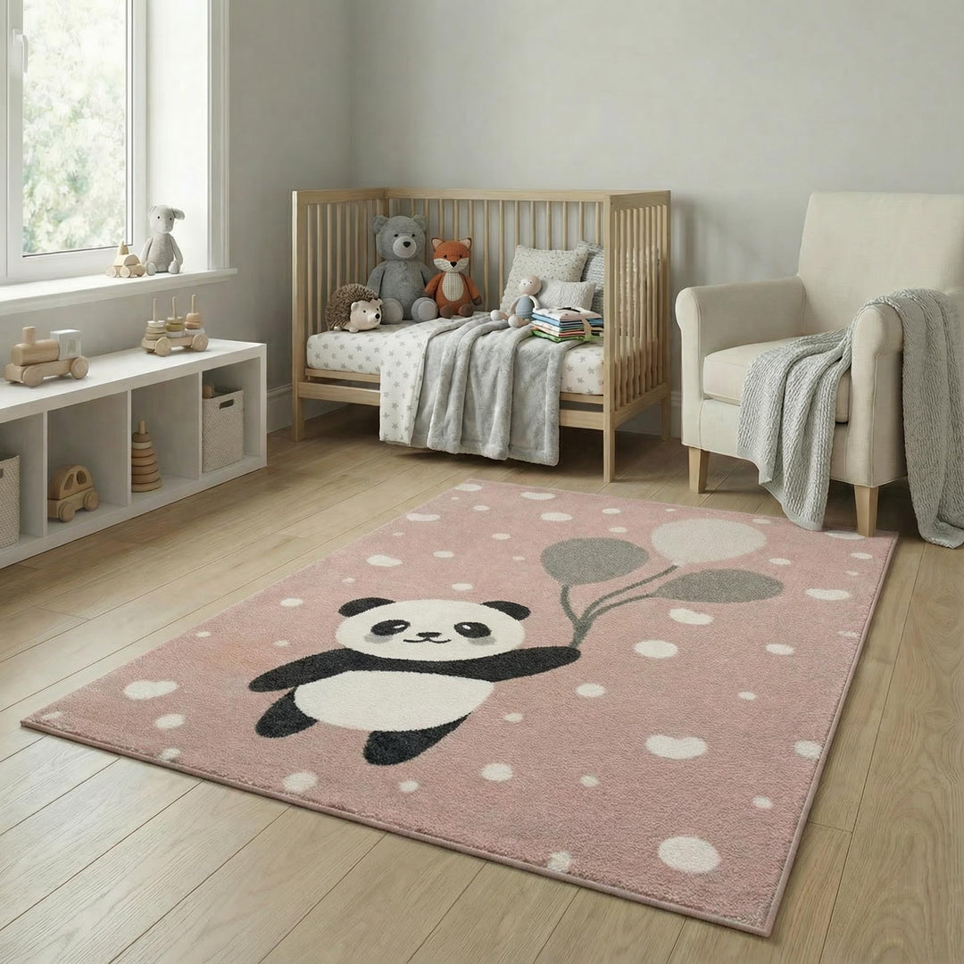 Jimri Teppich Kinderzimmer - Teppiche für Kinderzimmer, Kinderteppich, Kinderteppich Mädchen, Bär, P