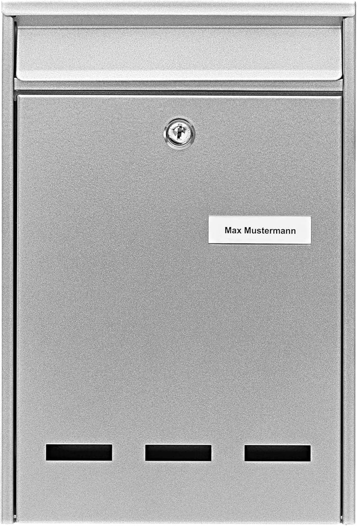 Burg-Wächter Anlagenbriefkasten, A5 Einwurf-Format, Verzinkter Stahl, Pocket 5871 Si, Silber, Silber