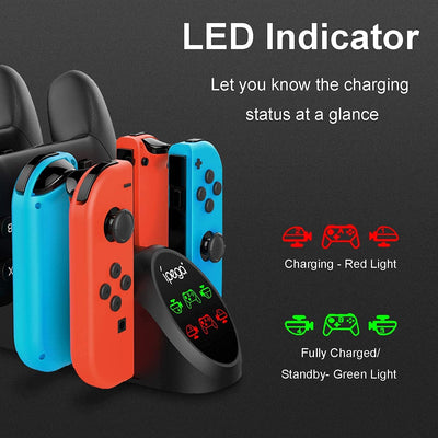 FYOUNG 6 in 1 Switch Controller Ladestation Kompatibel mit Nintendo Switch & Switch OLED mit USB Ans