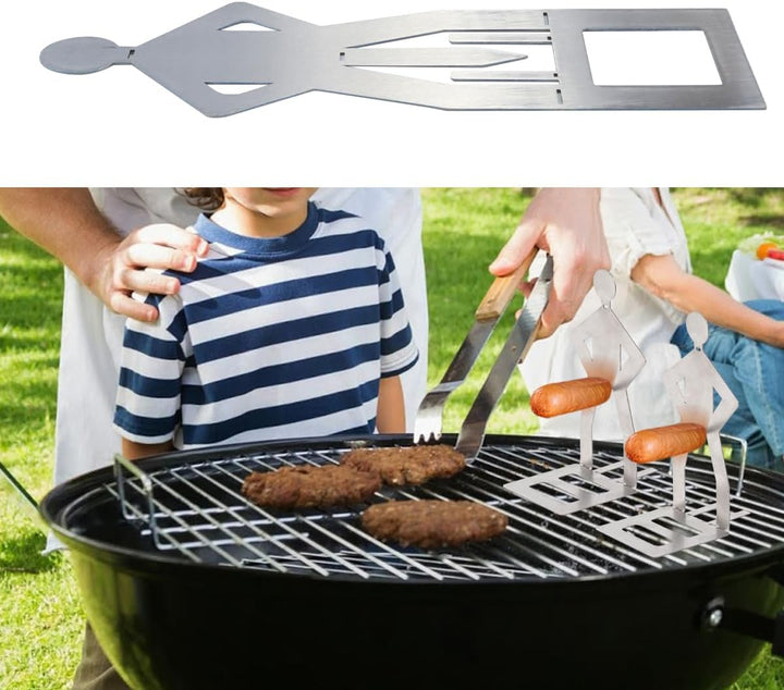 Tragbares, lustiges Hot-Dog-Grillwerkzeug – Grillwursthalter und -gestell aus Edelstahl zum Kochen i