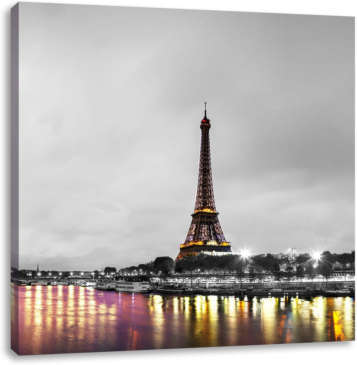 Pixxprint Eifelturm in Paris als Leinwandbild/Grösse: 70x70 cm/Wandbild/Kunstdruck/fertig bespannt,