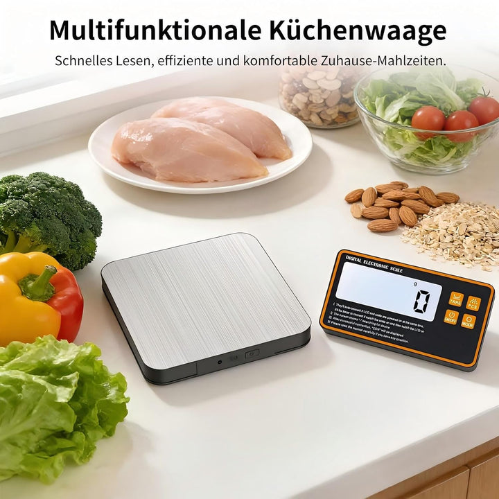 Küchenwaage Digital, 15kg/1g mit Abnehmbarem Display, Kleines Aufgeteiltes Design Küchenwaage, Edels