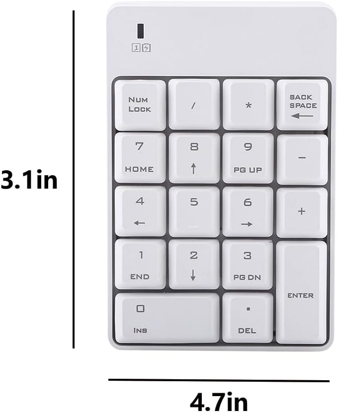 Joyzan USB-Ziffernblock, kabellose Pads, tragbarer Mini-Nummernblock, Externe Zahlentastatur, 18 Tas
