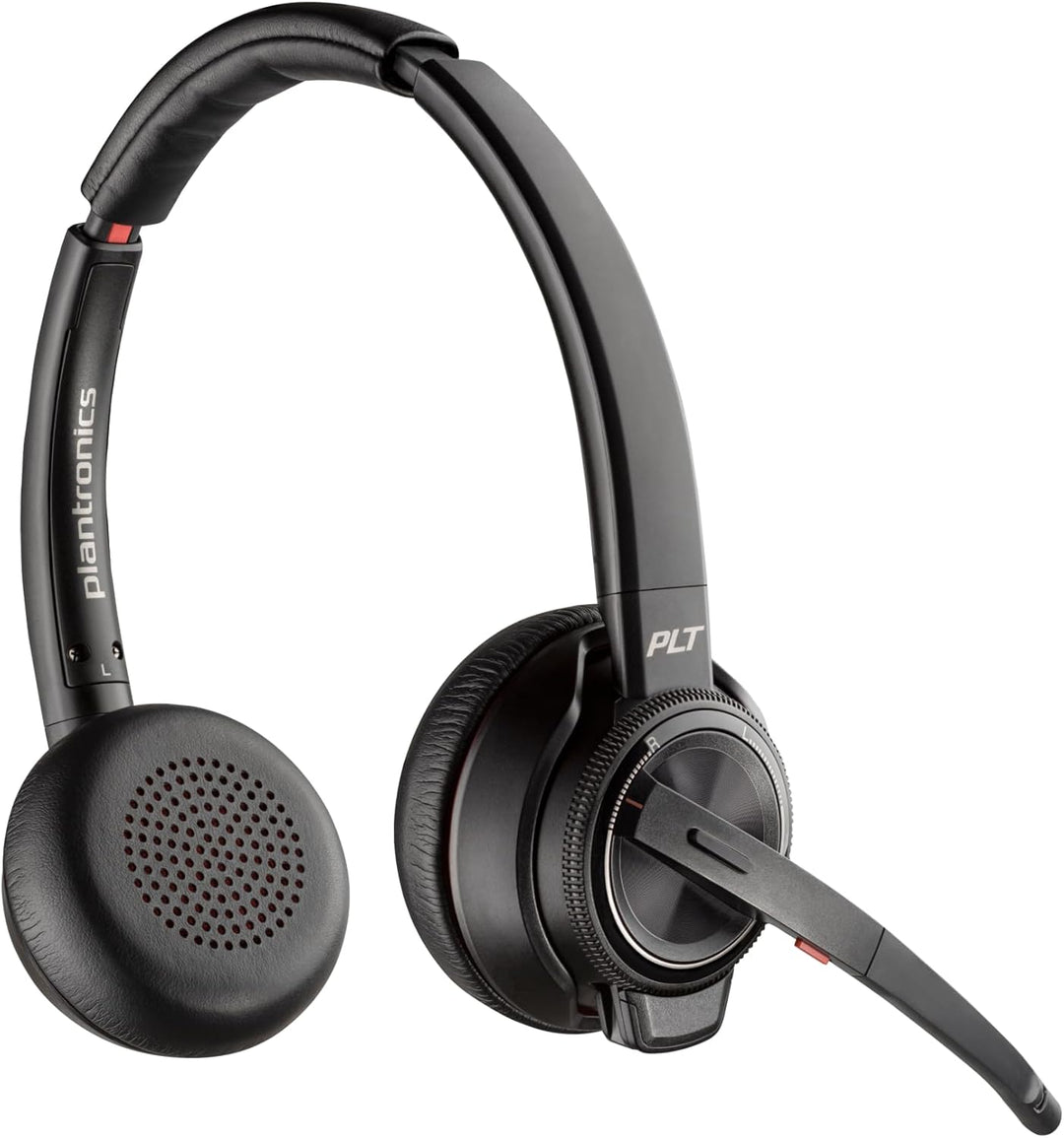 Poly Bluetooth DECT Headset Savi W8220 Binaurale Tragevariante (mit USB) in Schwarz Stereo USB-A, Bl