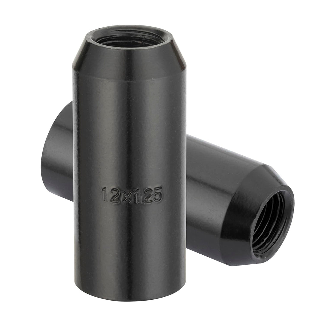 20 Stück Kegel 60° 45mm Schmal Sechskantschlüssel Stahl Lug Nuts M12 x 1,25 Radmuttern (Schwarz), Sc