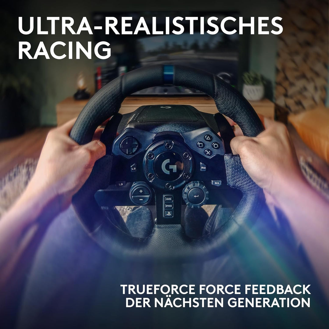 Logitech G923 TRUEFORCE Gaming Rennlenkrad mit Pedalen, Kraftrückkopplung bis 1000 Hz, reaktionsschn