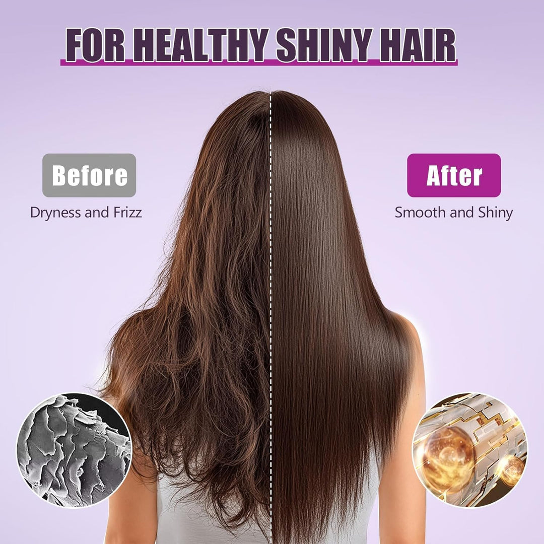 Glättbürste Kabellos, Stylingbürste für Kurze Haare, Glättbürste mit LED-Anzeige, Stylingbürste 3 Te