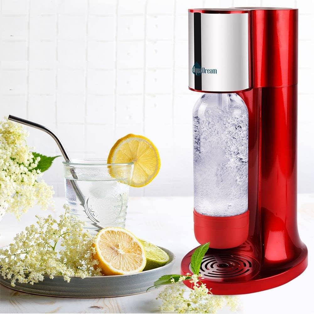 Wassersprudler Sprudler zum Aufsprudeln von Wasser Kohlensäure für Wasser Siphonflasche rot AquaDrea