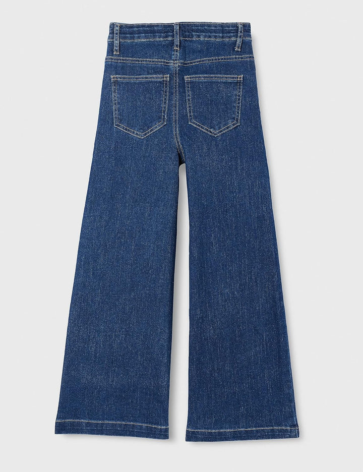 NAME IT Mädchen Nlftaulsine DNM Hw Extra Wide Pant Noos Jeanshose, Dark Blue Denim