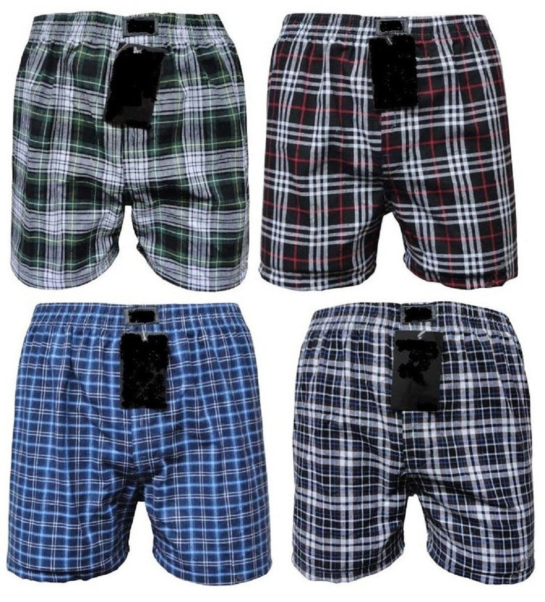 Tobeni 6er Pack American-Boxershorts für Herren mit trendigem Karo-Look in 100% Baumwolle Farbe Farb