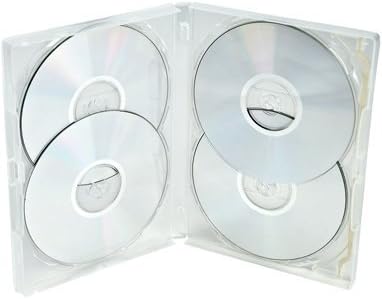 Amaray Multi DVD-Hülle für 4 DVDs, transparent, 5 Stück