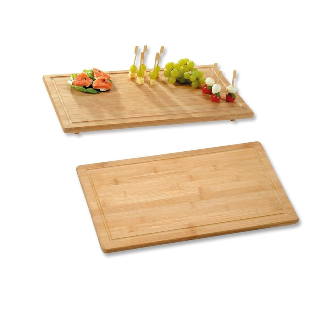 Kesper - 2 Stück Schneide- und Abdeckplatte - 100% FSC Bambusholz - 50 x 28 x 4 cm - Ceranfeldabdeck