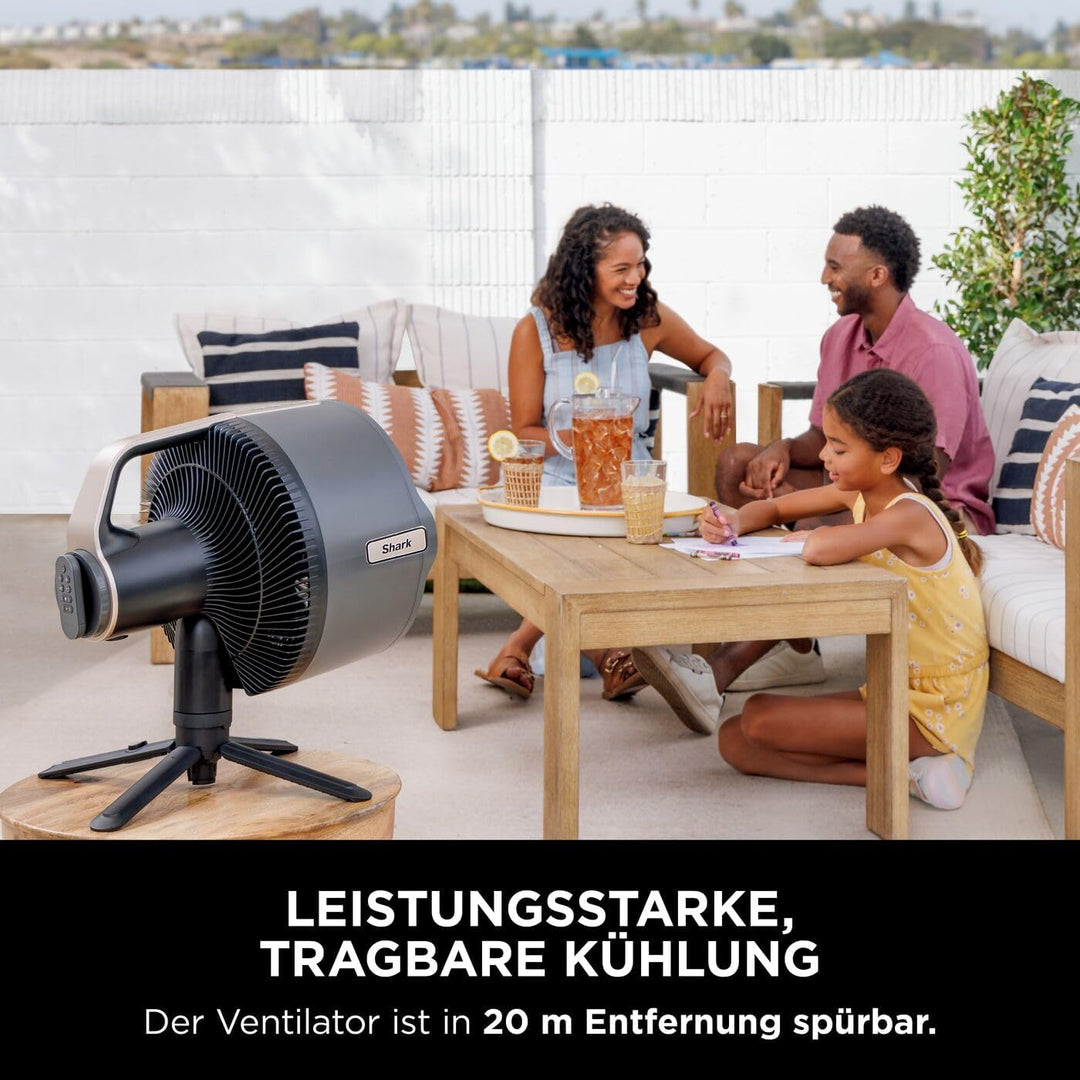 Shark FlexBreeze Pro Mist Akku-Ventilator für innen und aussen mit Sprühsystem, tragbarer Sprühtank,