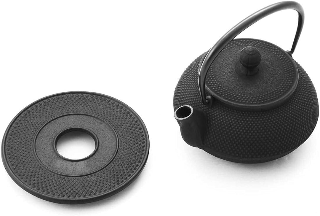 Iwachu Teekanne Gusseisen. Japanische Kyusu Arare, Original, Schwarz 650ml, 0,65 Liter Sieb-Einsatz