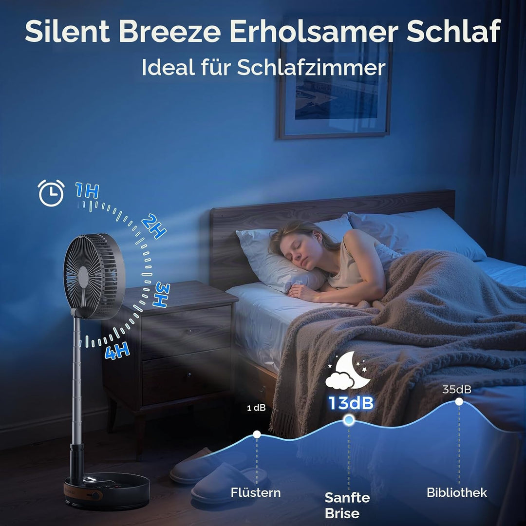 Marchpower Leiser Standventilator mit Fernbedienung Timer &amp; Automatischer Oszillation 4 Geschwindigk